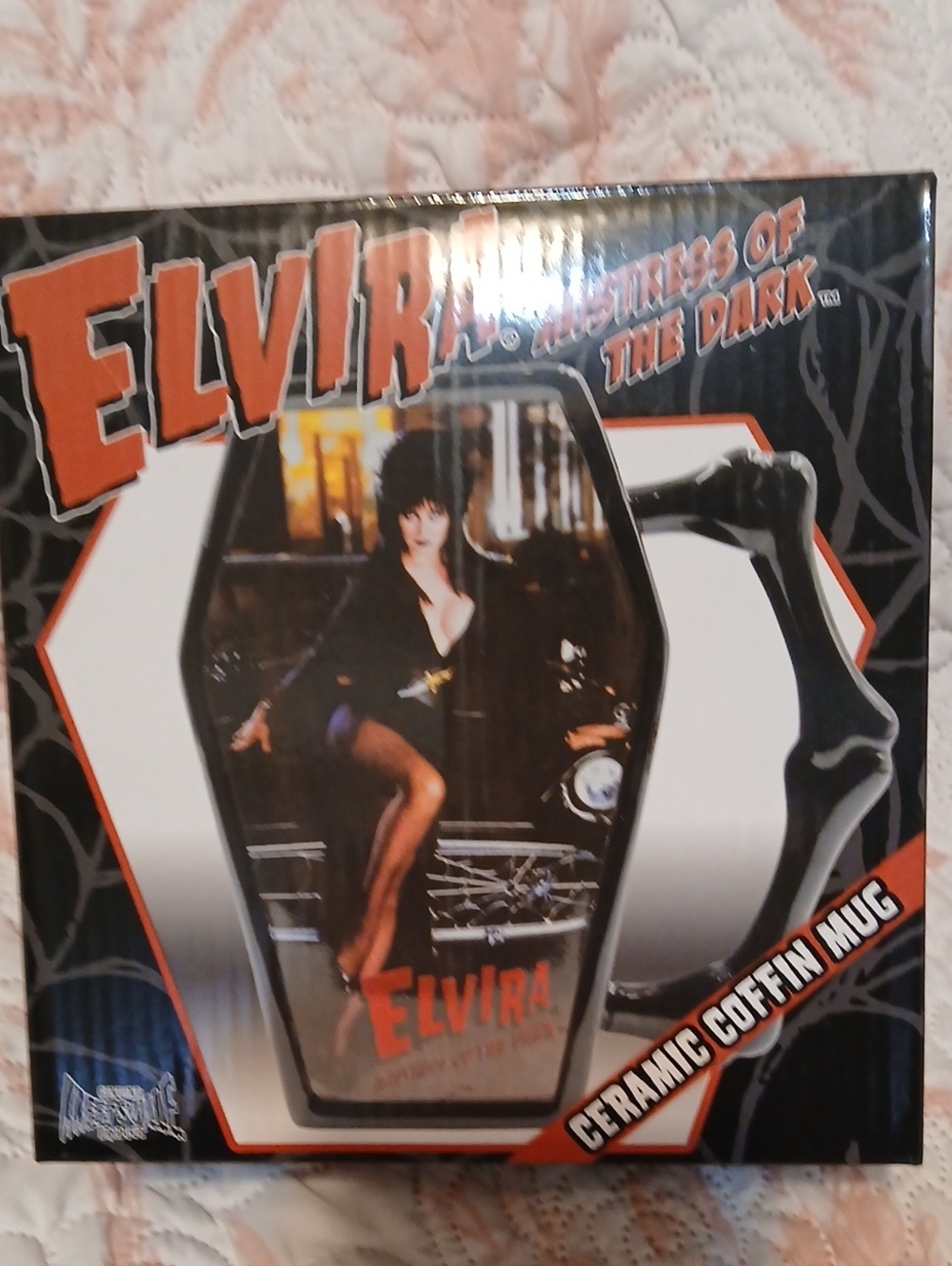 Elvira Ceramic Coffin Mug – Black